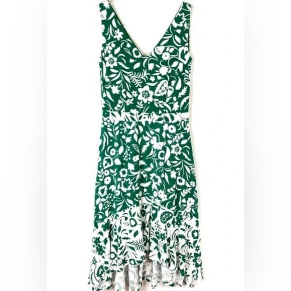 BODEN Green & White Eliza Midi Dress Sleeveless Tropical Floral sz 10P M0333 - Picture 3 of 12